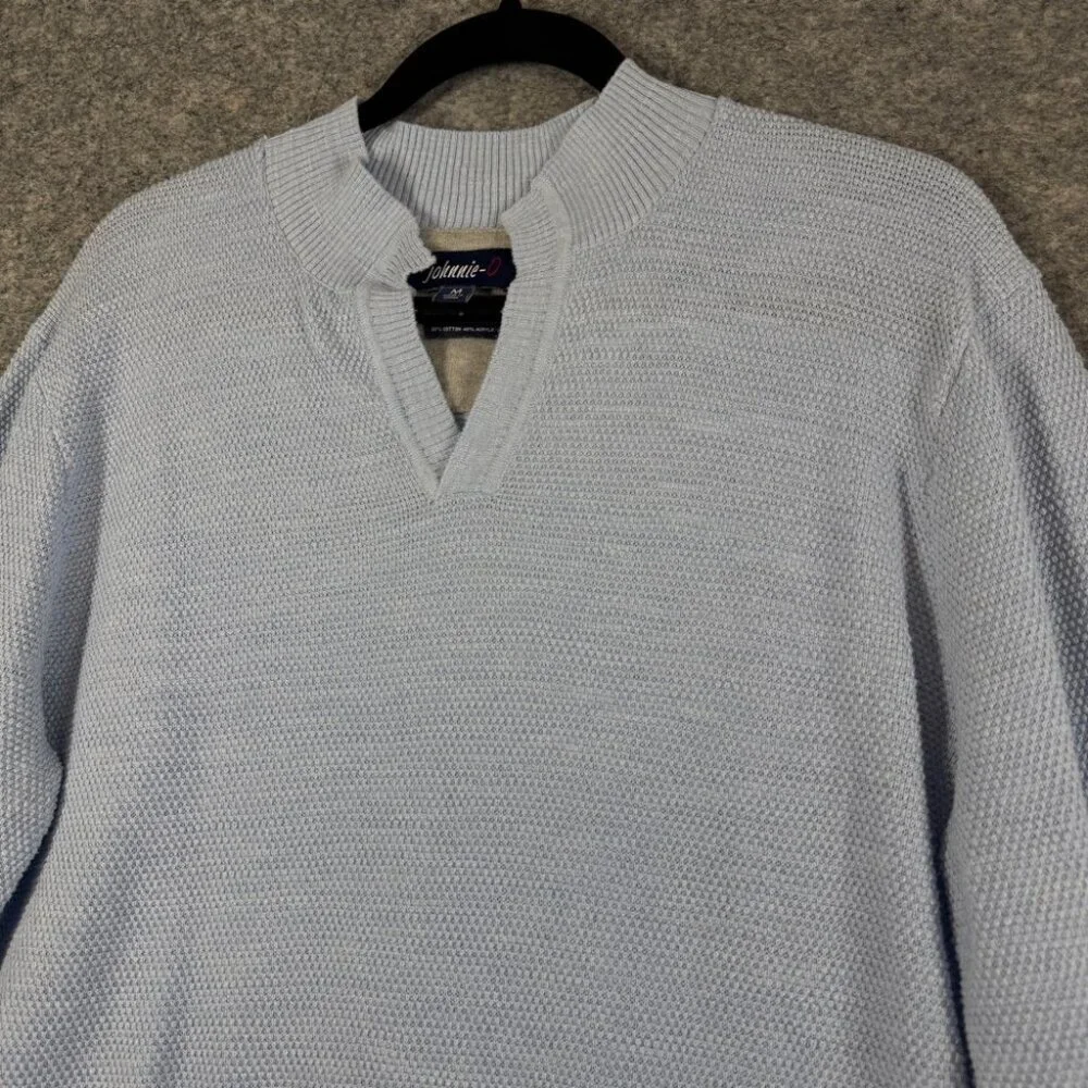 Johnnie-O Light Light Blue Cotton Knit Men's Sweater Size M Casual Golf Pullover